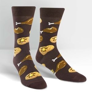 Mens crew socks Sock it to Me Chicken and waffles